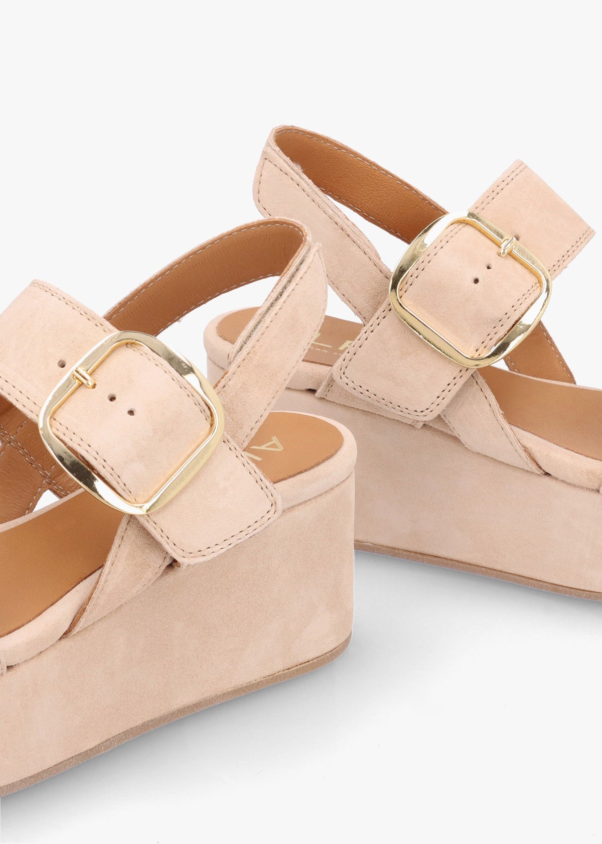 Altona Beige Suede Flatform Sandals