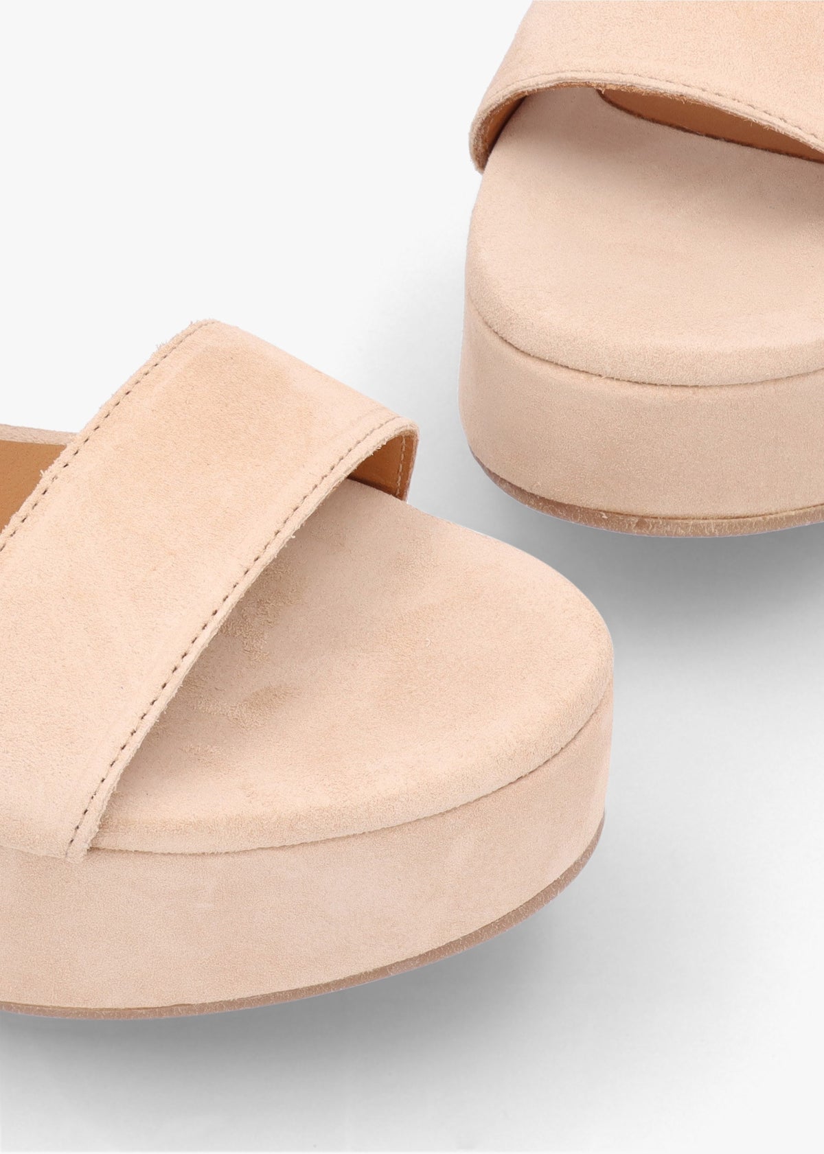 Altona Beige Suede Flatform Sandals