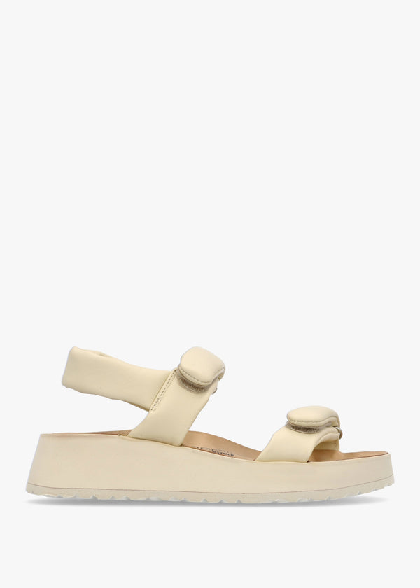 Theda Ecru Natural Leather Sandals