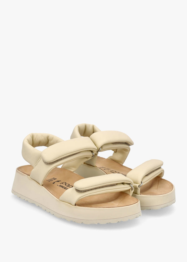 Theda Ecru Natural Leather Sandals