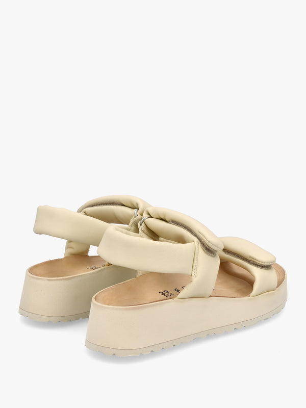 Theda Ecru Natural Leather Sandals