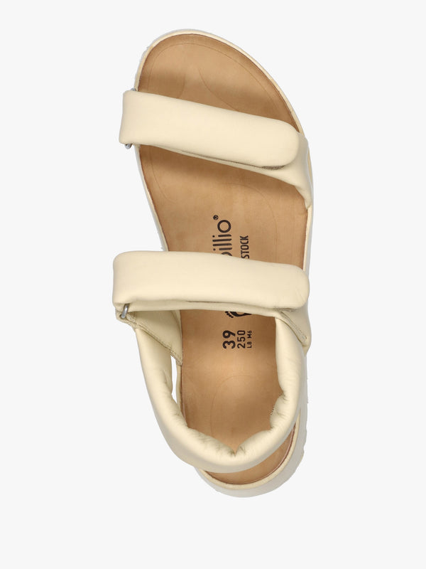Theda Ecru Natural Leather Sandals