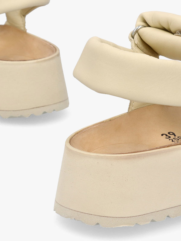 Theda Ecru Natural Leather Sandals