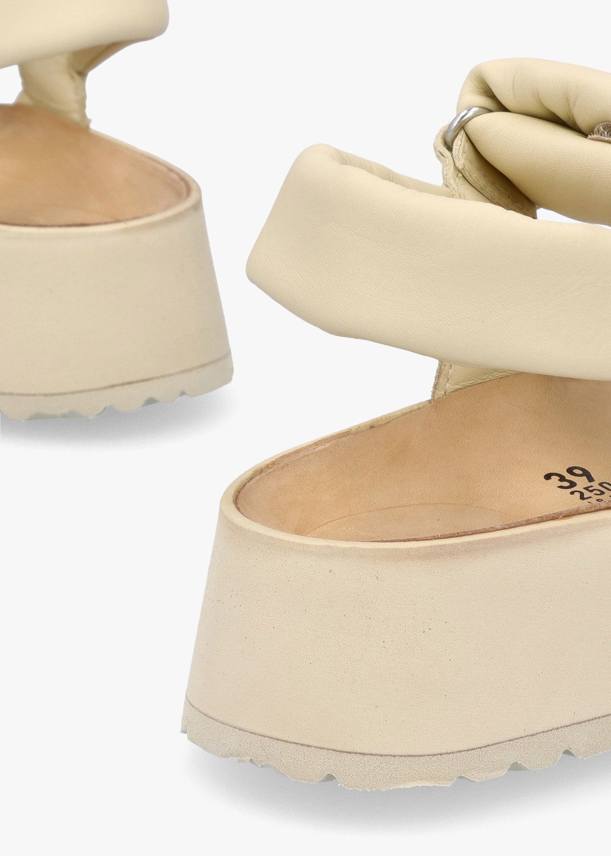 Theda Ecru Natural Leather Sandals