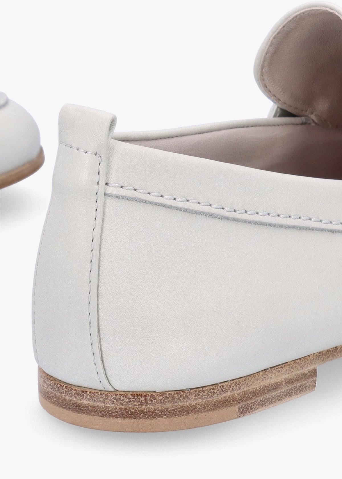 Emma Silver Grey Leather Buckle Loafers