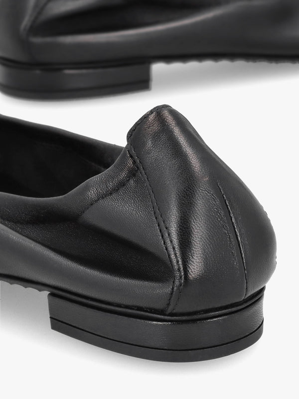 Malu Pearl Black Leather Ballet Pumps