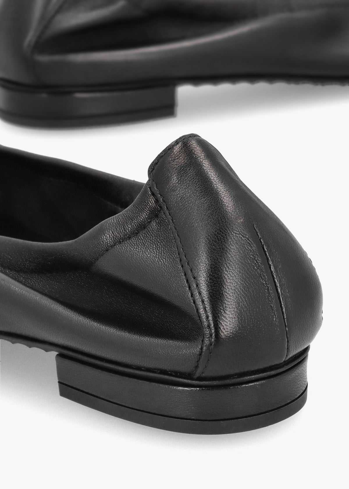 Malu Pearl Black Leather Ballet Pumps