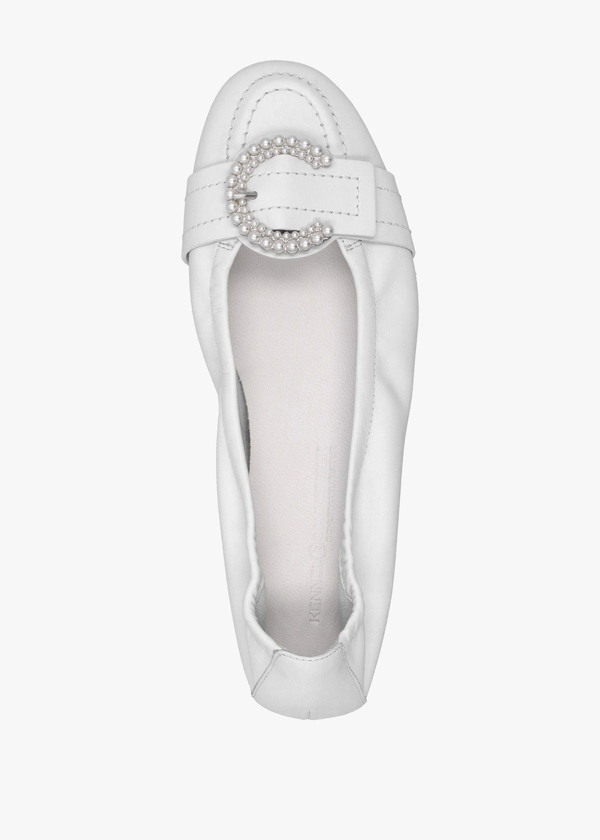 Malu Pearl Bianco Leather Ballet Pumps