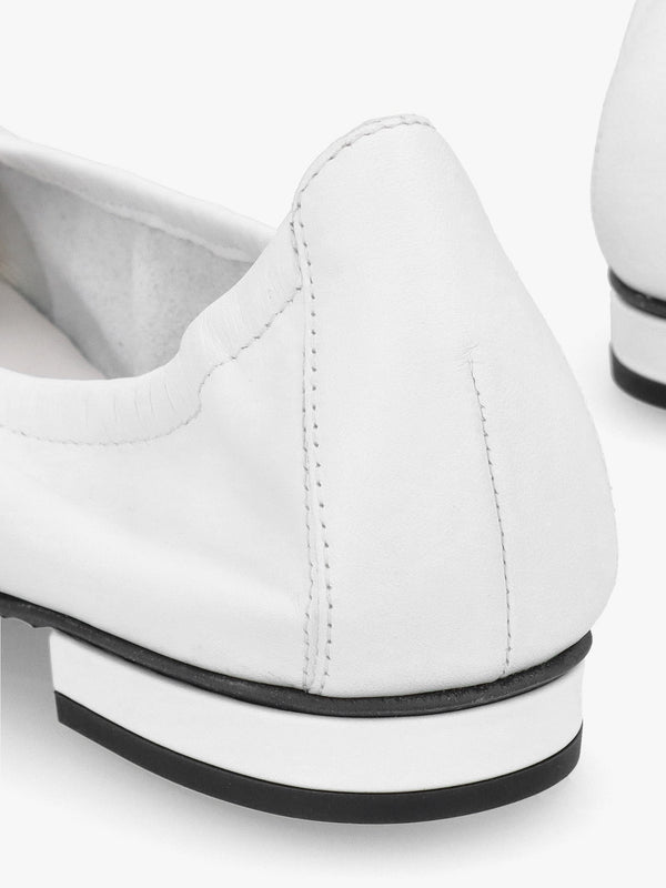 Malu Pearl Bianco Leather Ballet Pumps