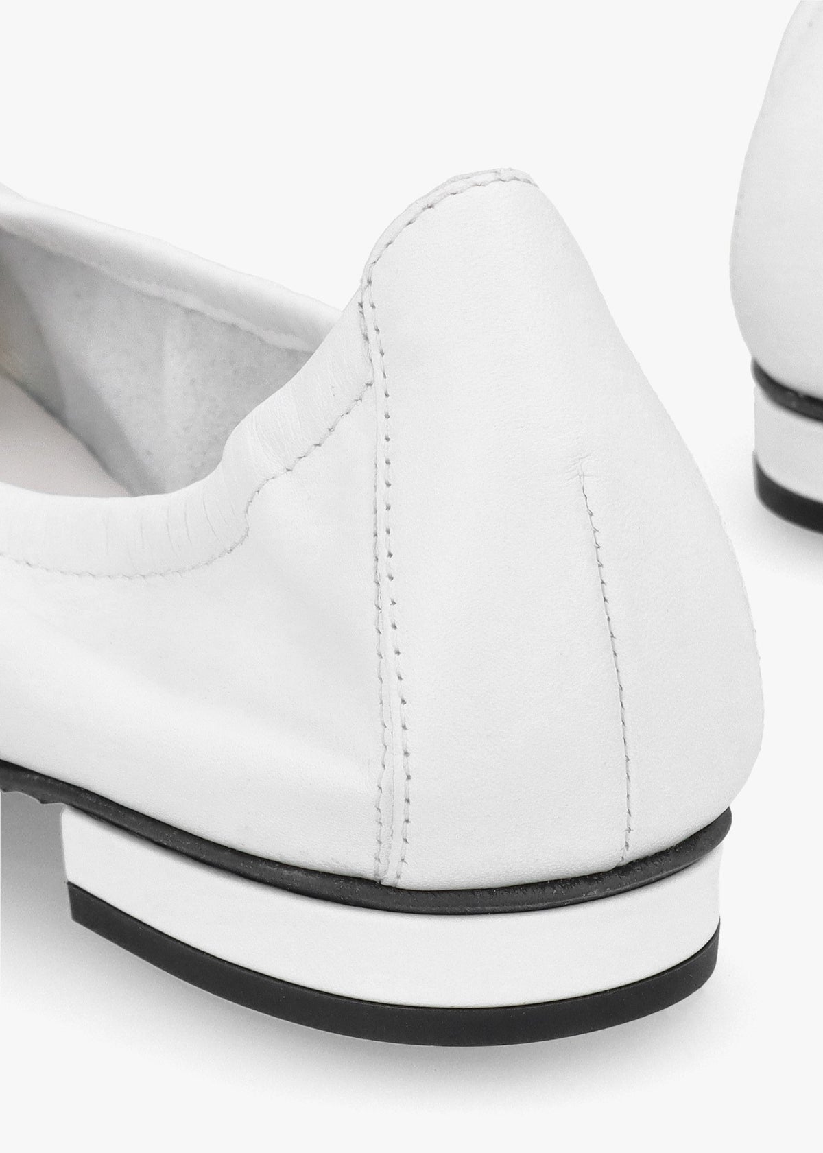 Malu Pearl Bianco Leather Ballet Pumps