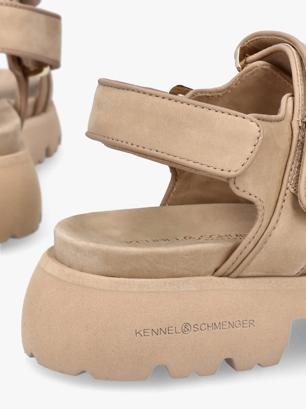 Skill Beige Nubuck Chunky Sandals