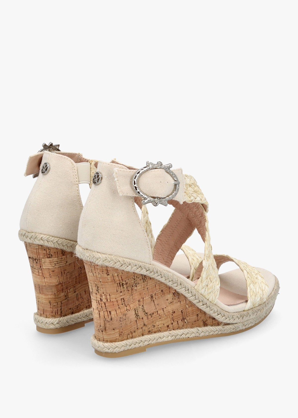 Pursuit Natural Textile Wedge Sandals