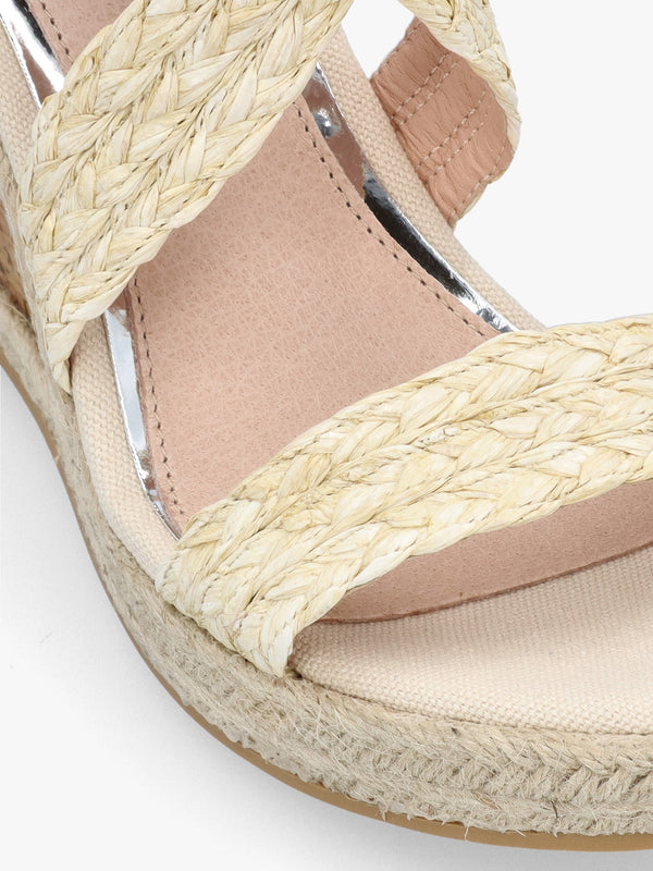 Pursuit Natural Textile Wedge Sandals