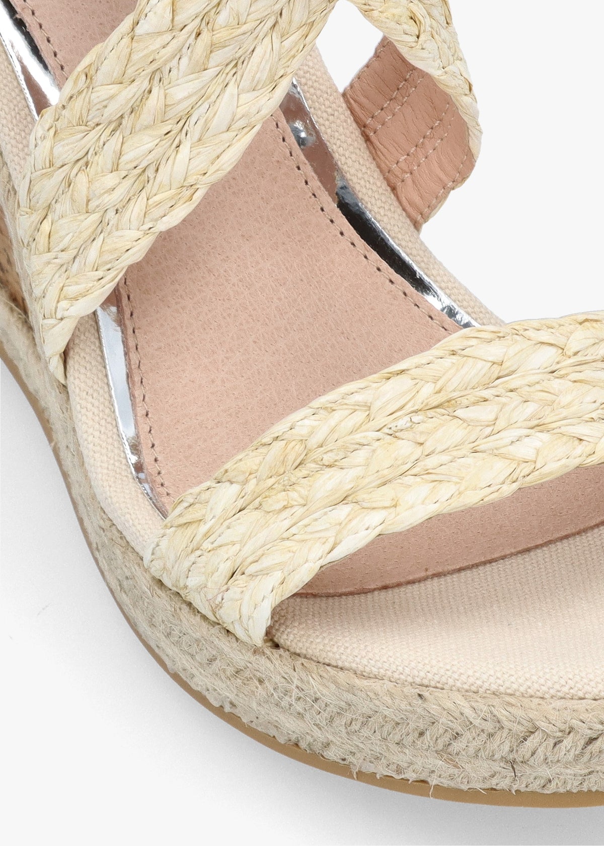 Pursuit Natural Textile Wedge Sandals
