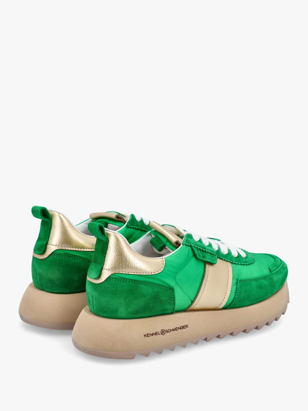 Pitch Pop Green Suede Trainers