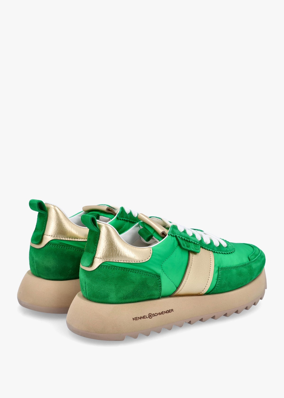 Pitch Pop Green Suede Trainers