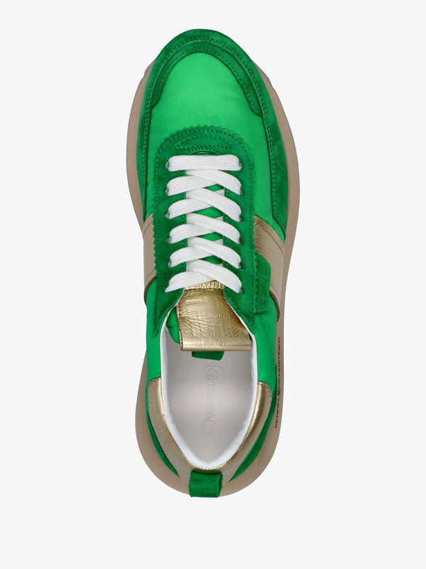 Pitch Pop Green Suede Trainers