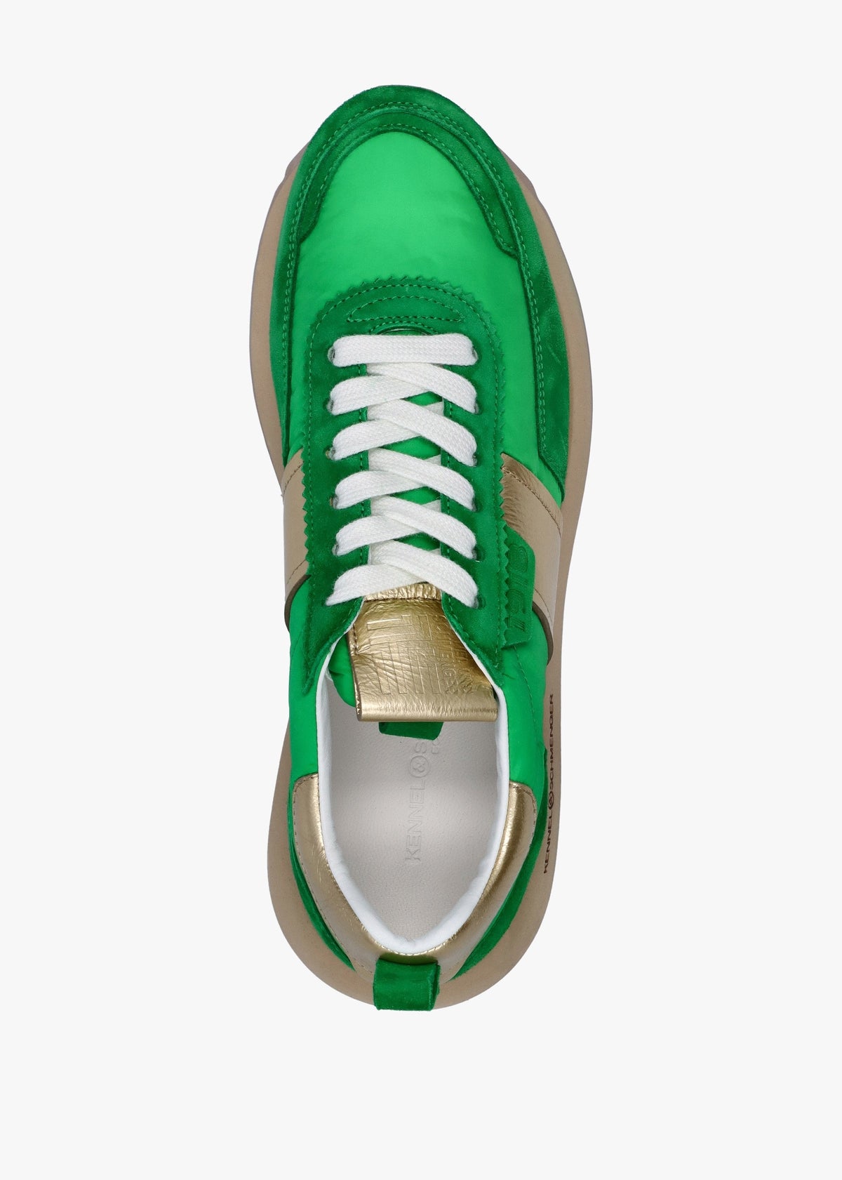 Pitch Pop Green Suede Trainers