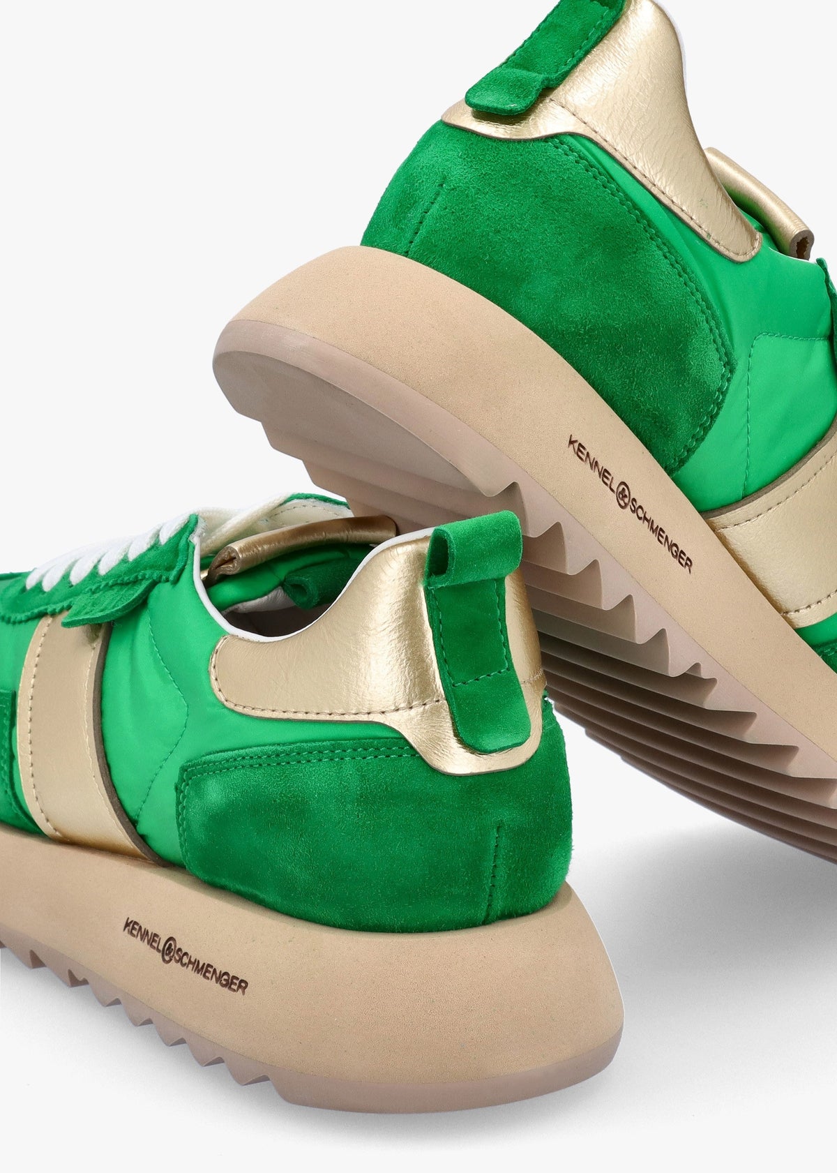 Pitch Pop Green Suede Trainers