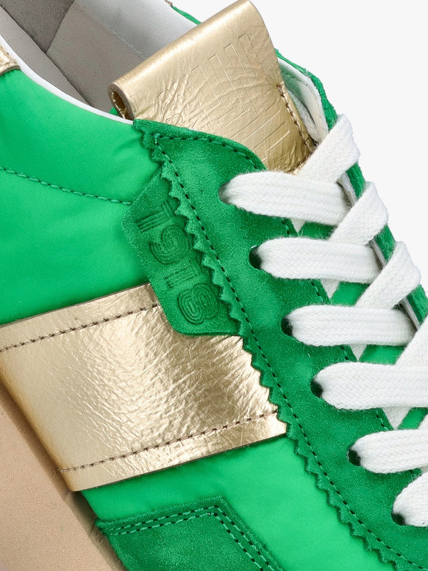Pitch Pop Green Suede Trainers