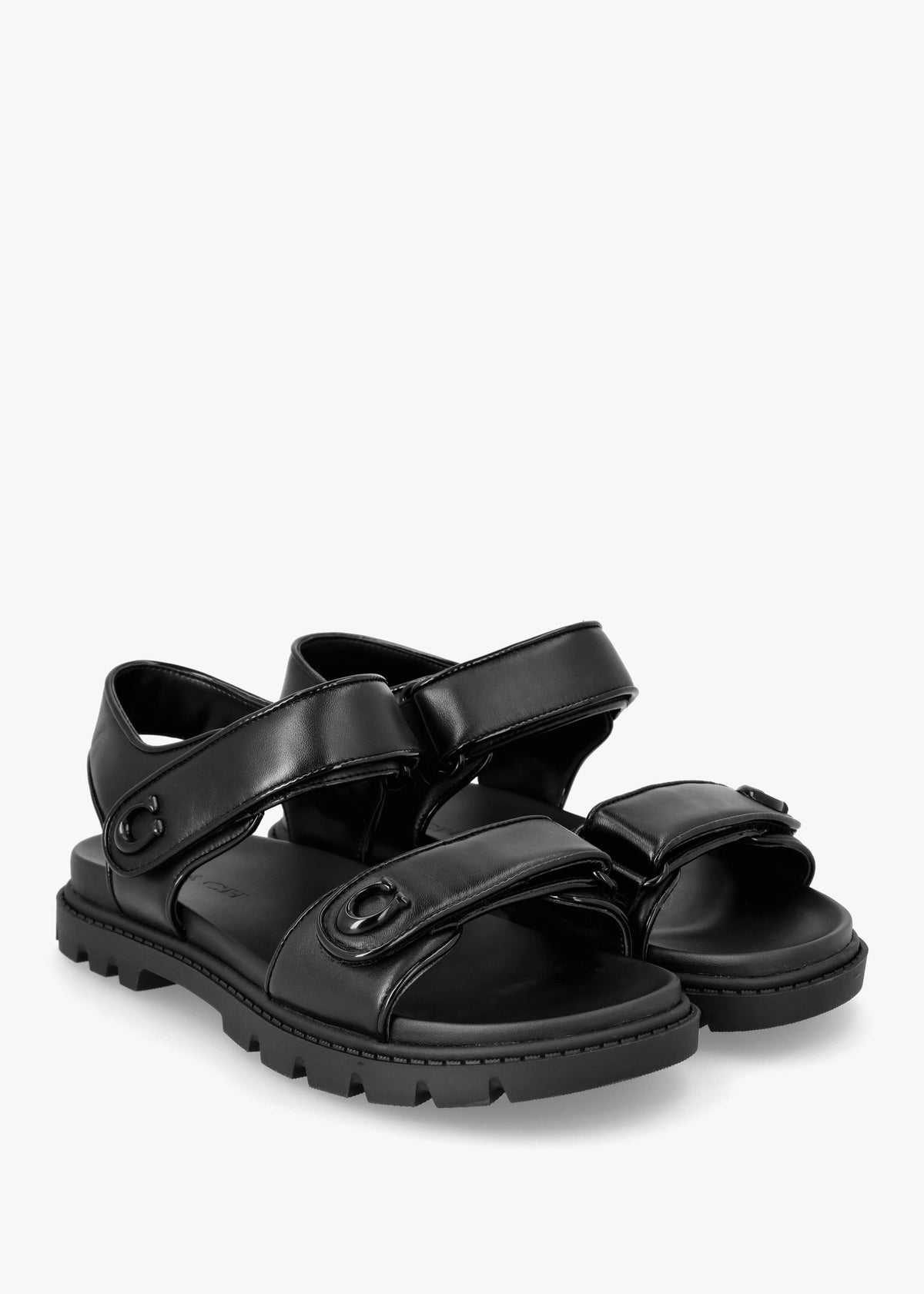 Brynn Black Leather Chunky Sandals