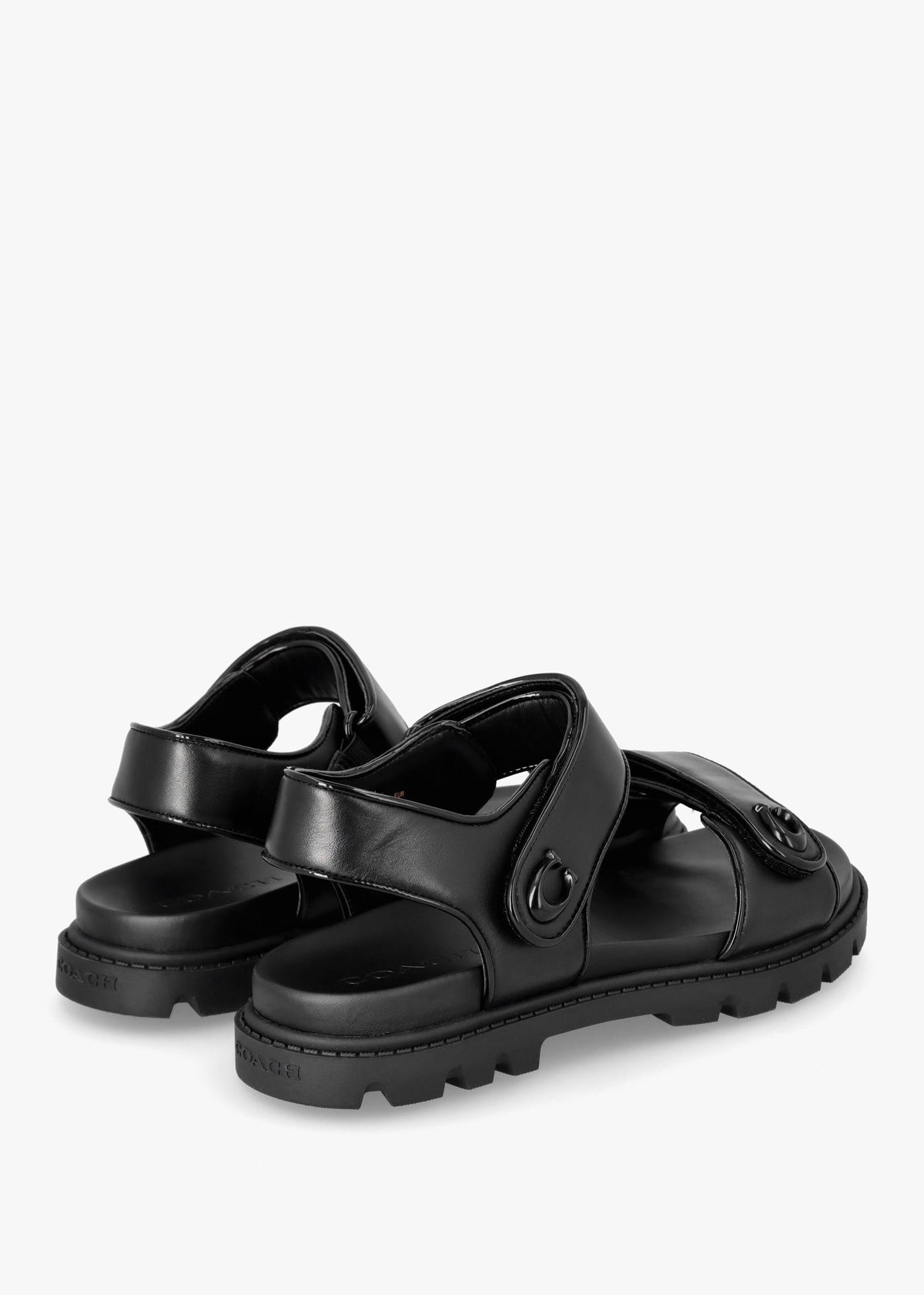 Brynn Black Leather Chunky Sandals