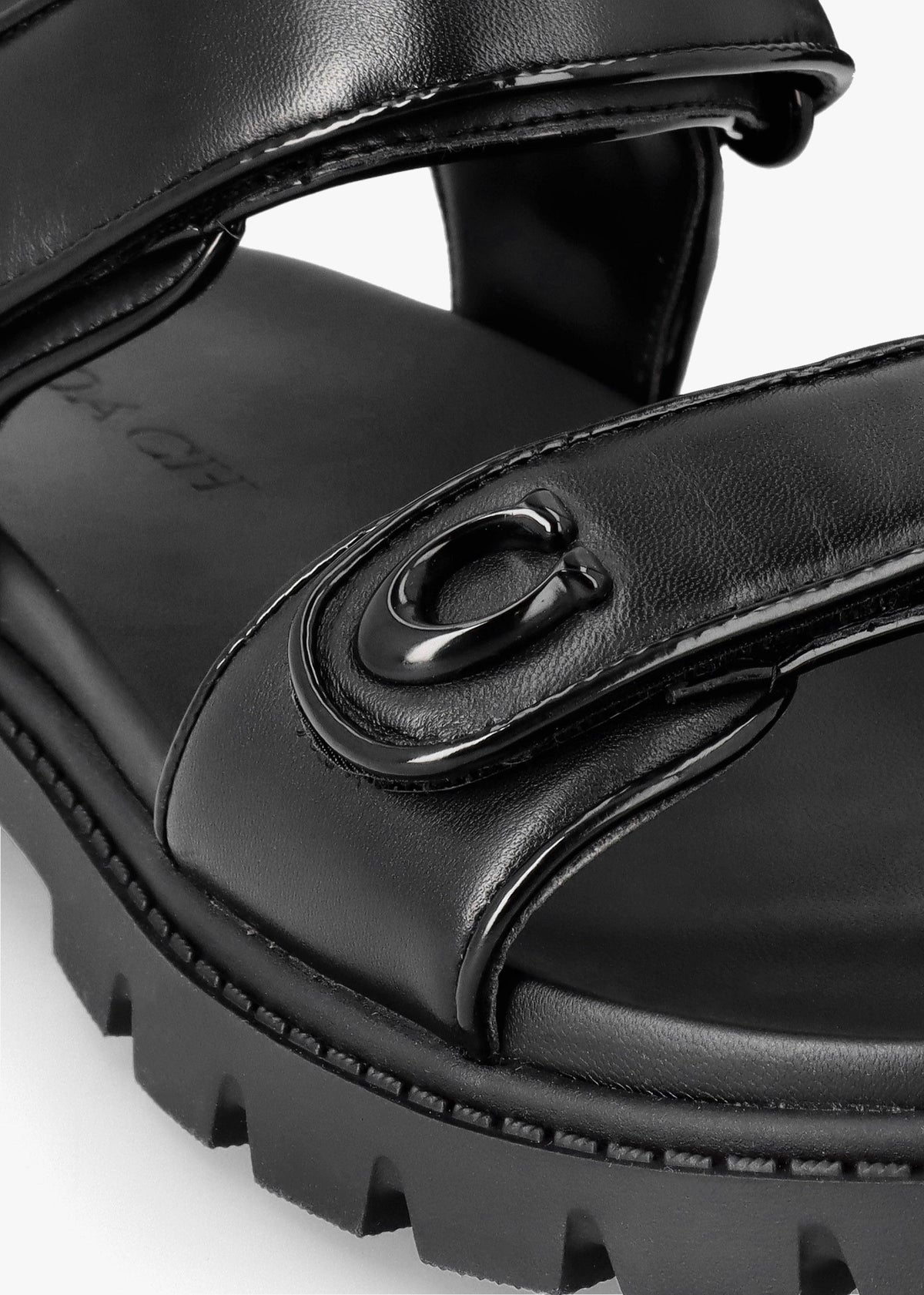 Brynn Black Leather Chunky Sandals