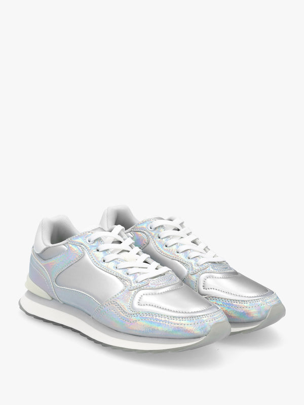 City Silver Iridescent Trainers
