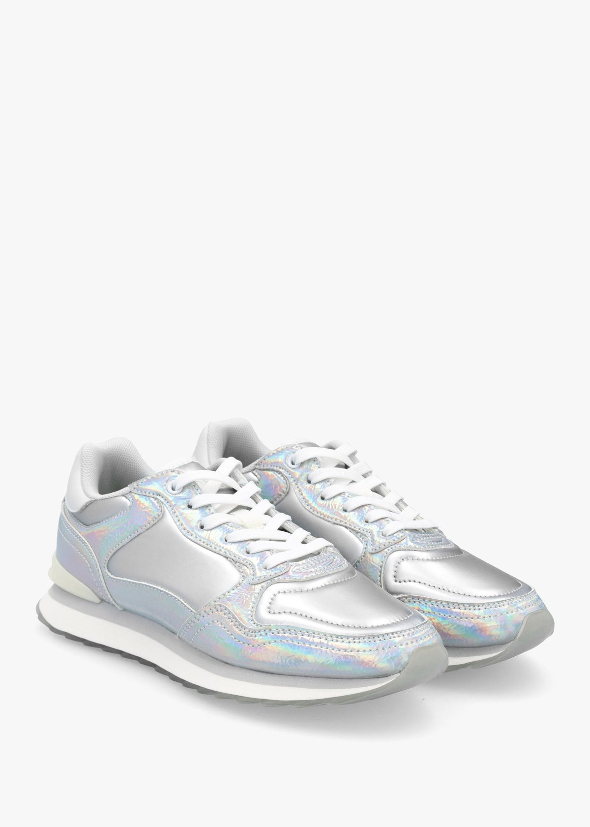 City Silver Iridescent Trainers