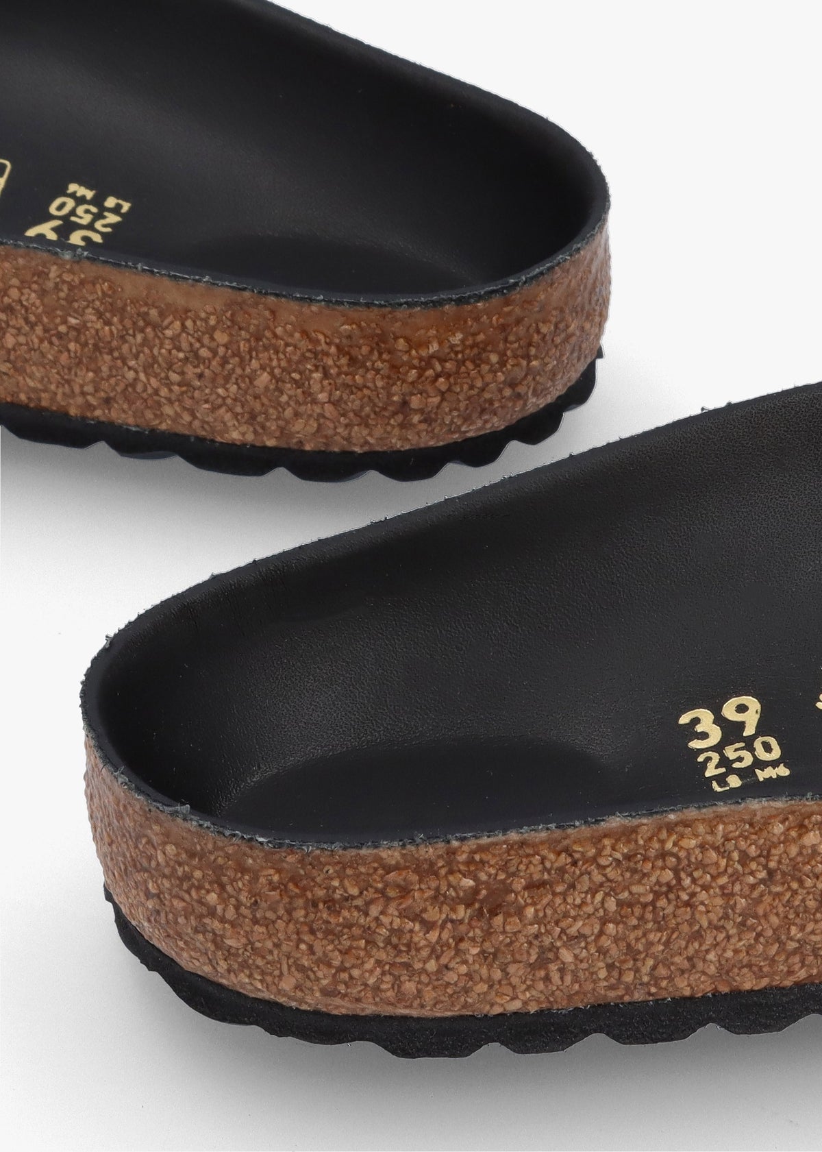 Madrid Big Buckle High Shine Black Leather Mules