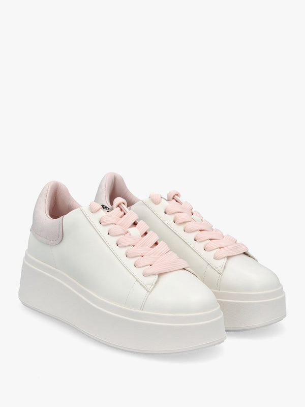 Moby Be Kind White Bubble Gum Chrome Free Leather Trainers