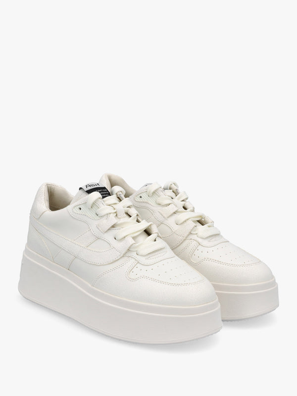 Match Off White Chrome Free Leather Flatform Trainers