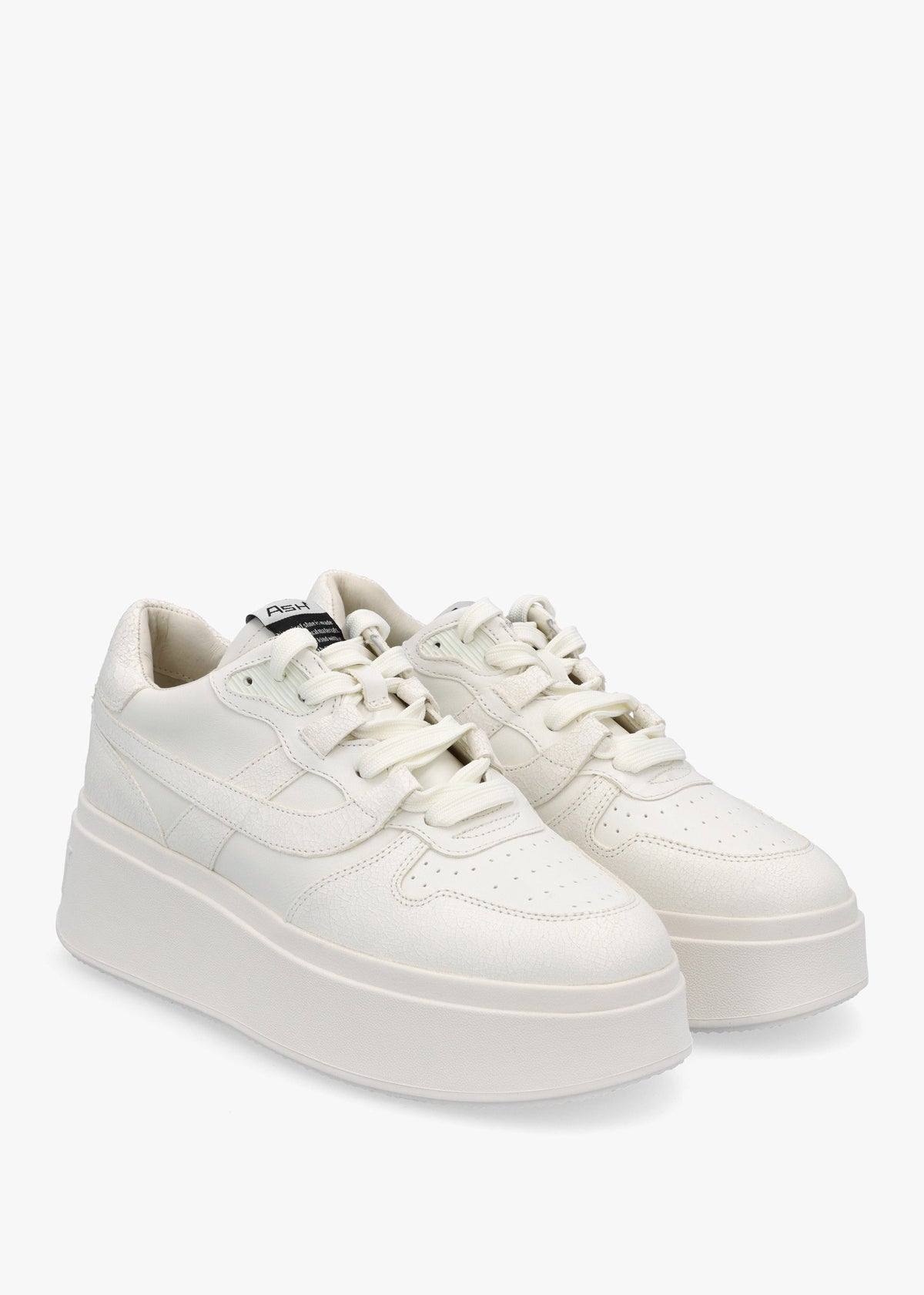 Match Off White Chrome Free Leather Flatform Trainers