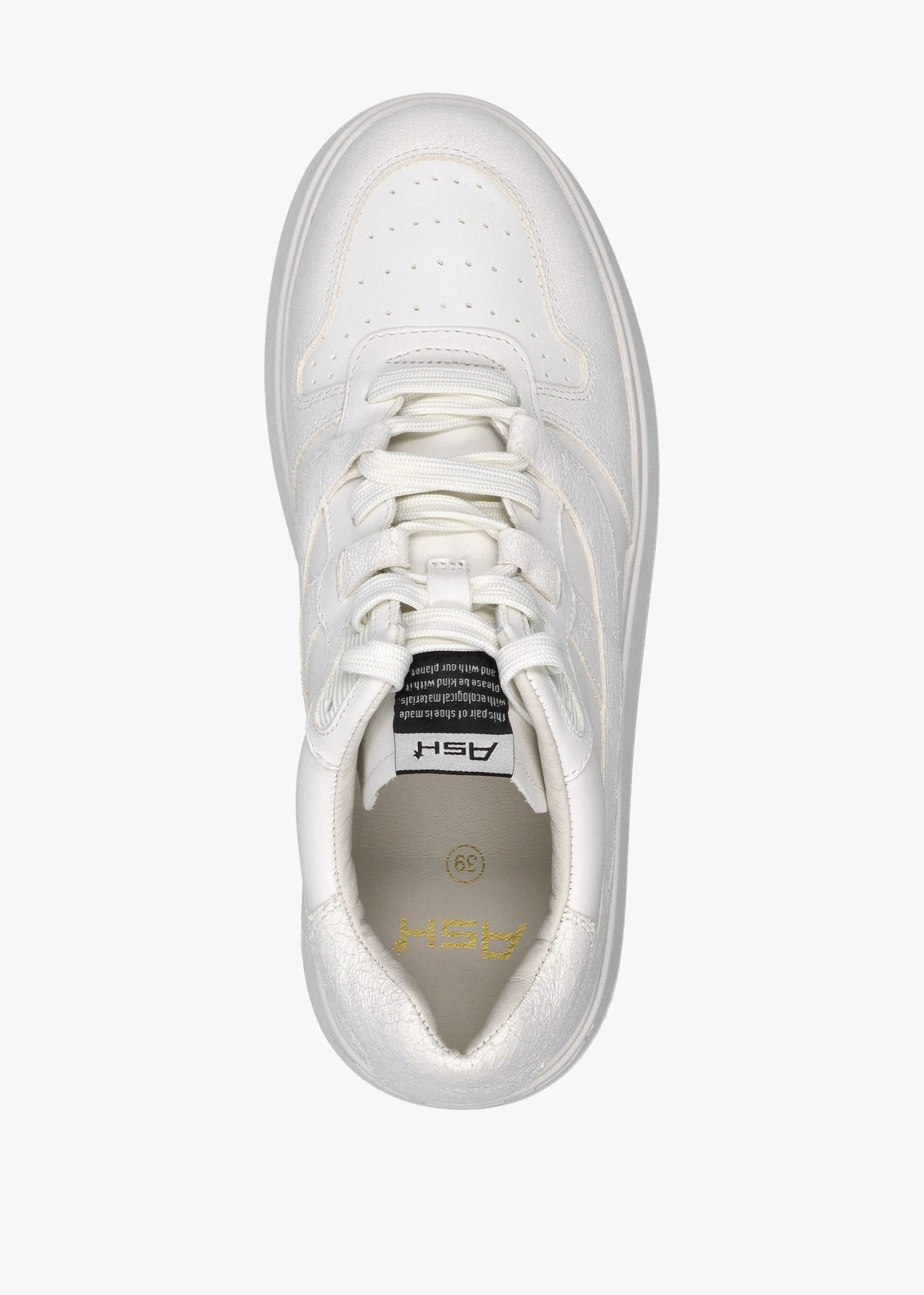Match Off White Chrome Free Leather Flatform Trainers