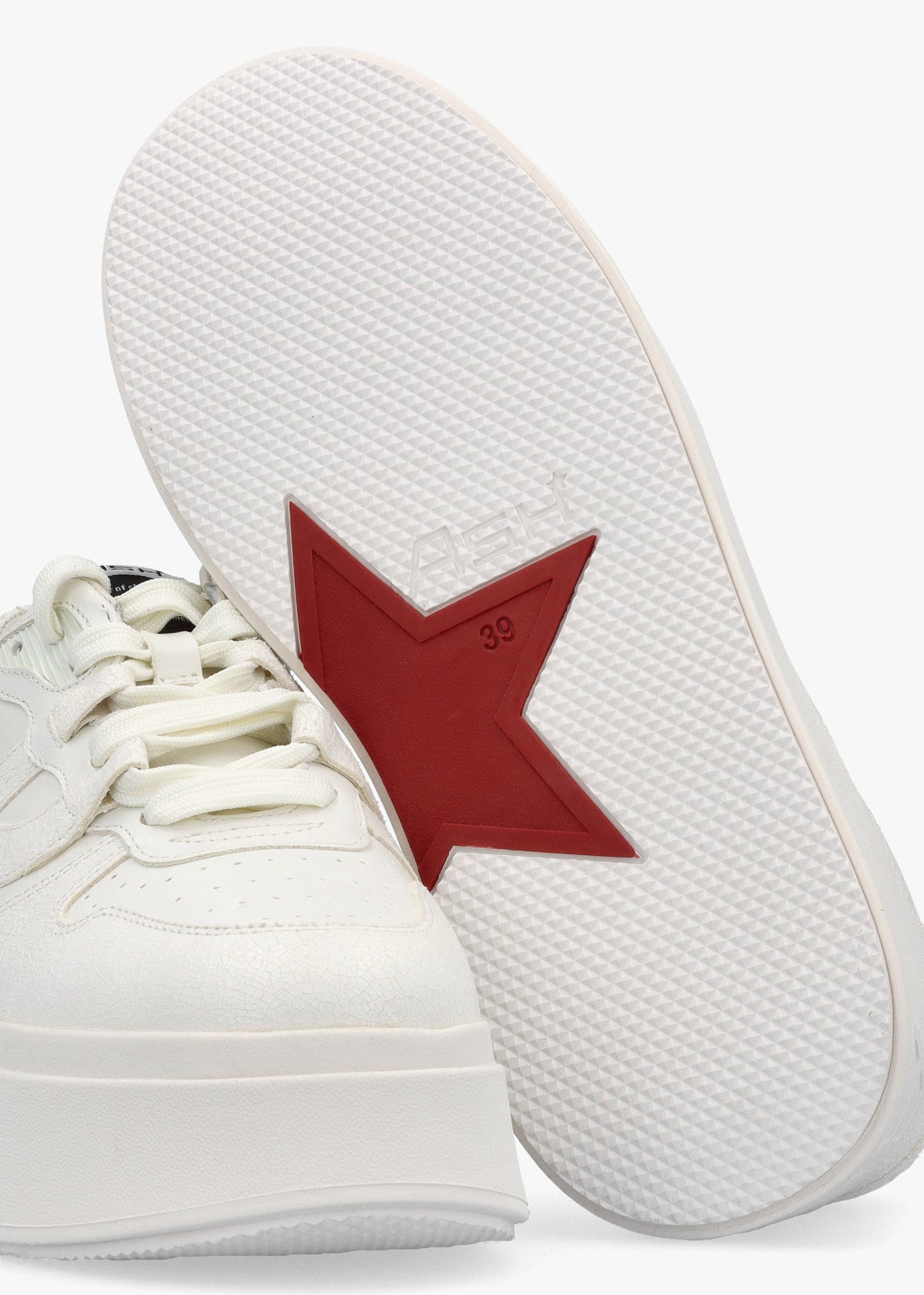 Match Off White Chrome Free Leather Flatform Trainers