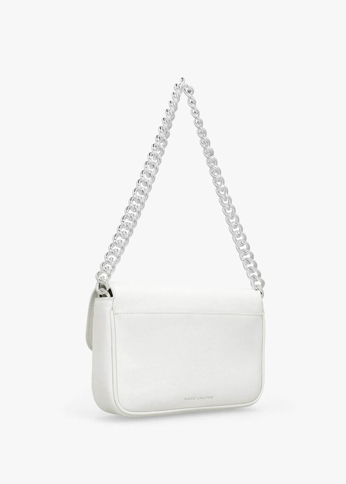 The J Marc White Silver Leather Shoulder Bag