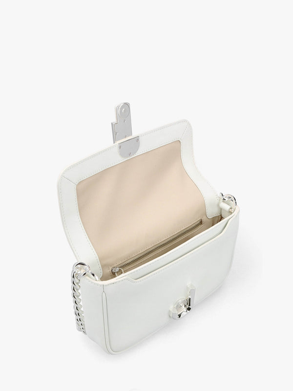 The J Marc White Silver Leather Shoulder Bag
