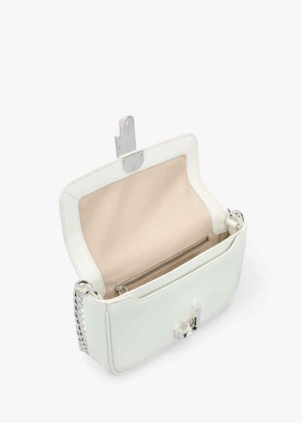 The J Marc White Silver Leather Shoulder Bag