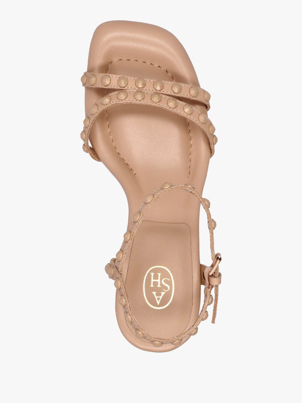 Jody Bis Skin Leather Studded Block Heel Sandals