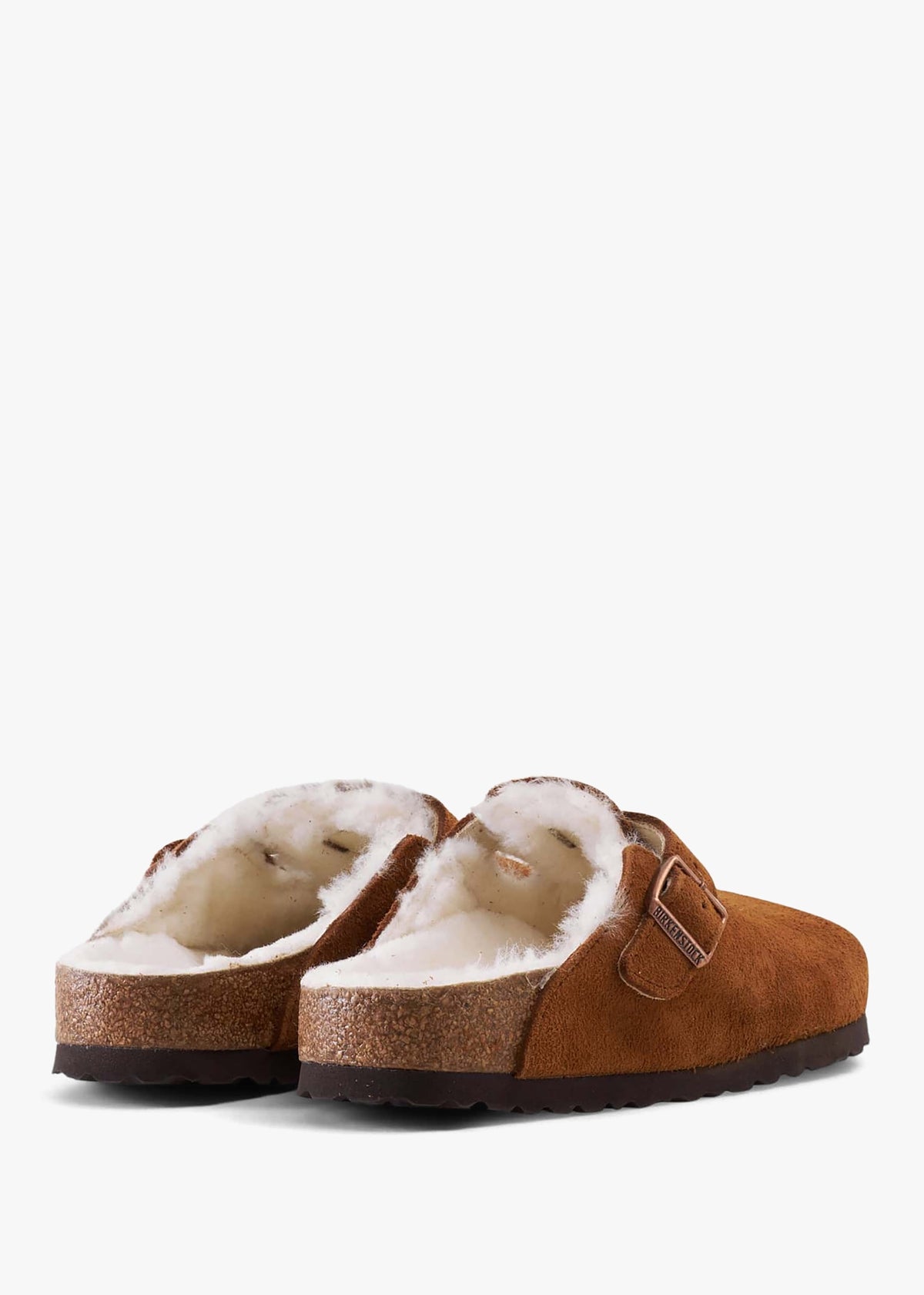 Boston Shearling Tan Suede Clogs