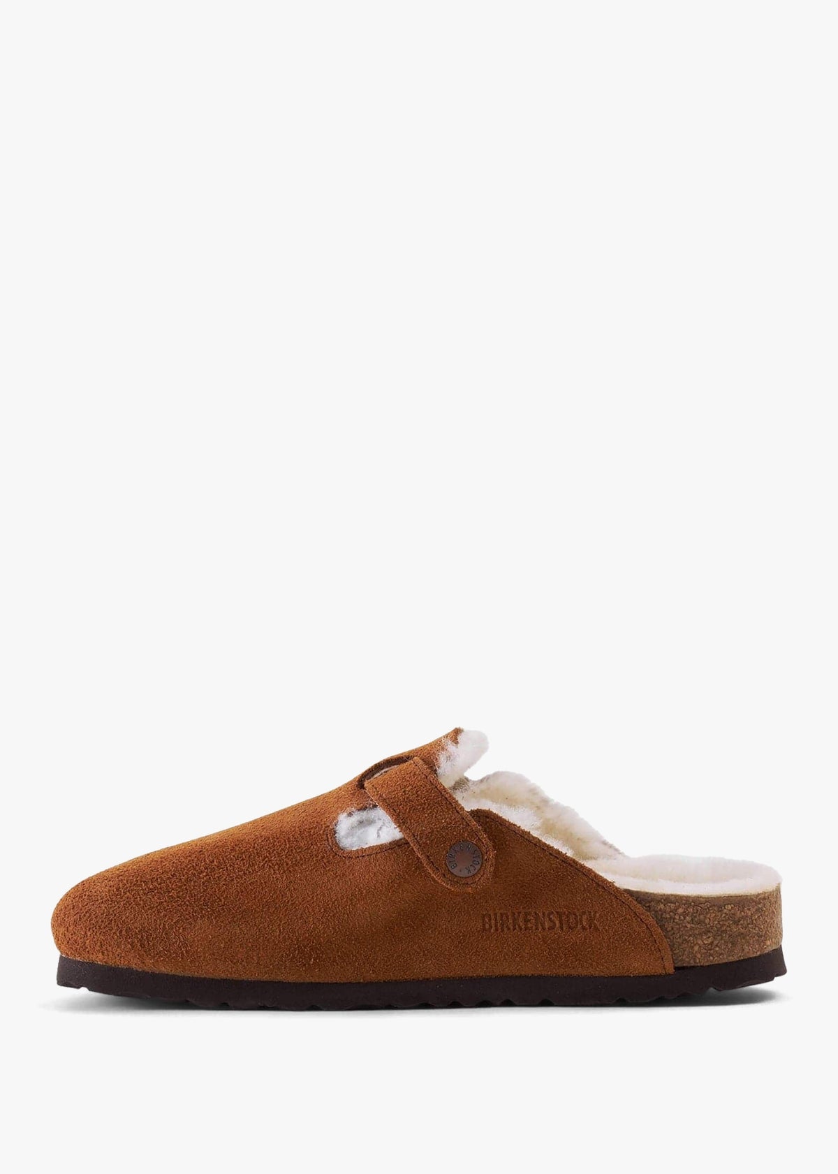 Boston Shearling Tan Suede Clogs