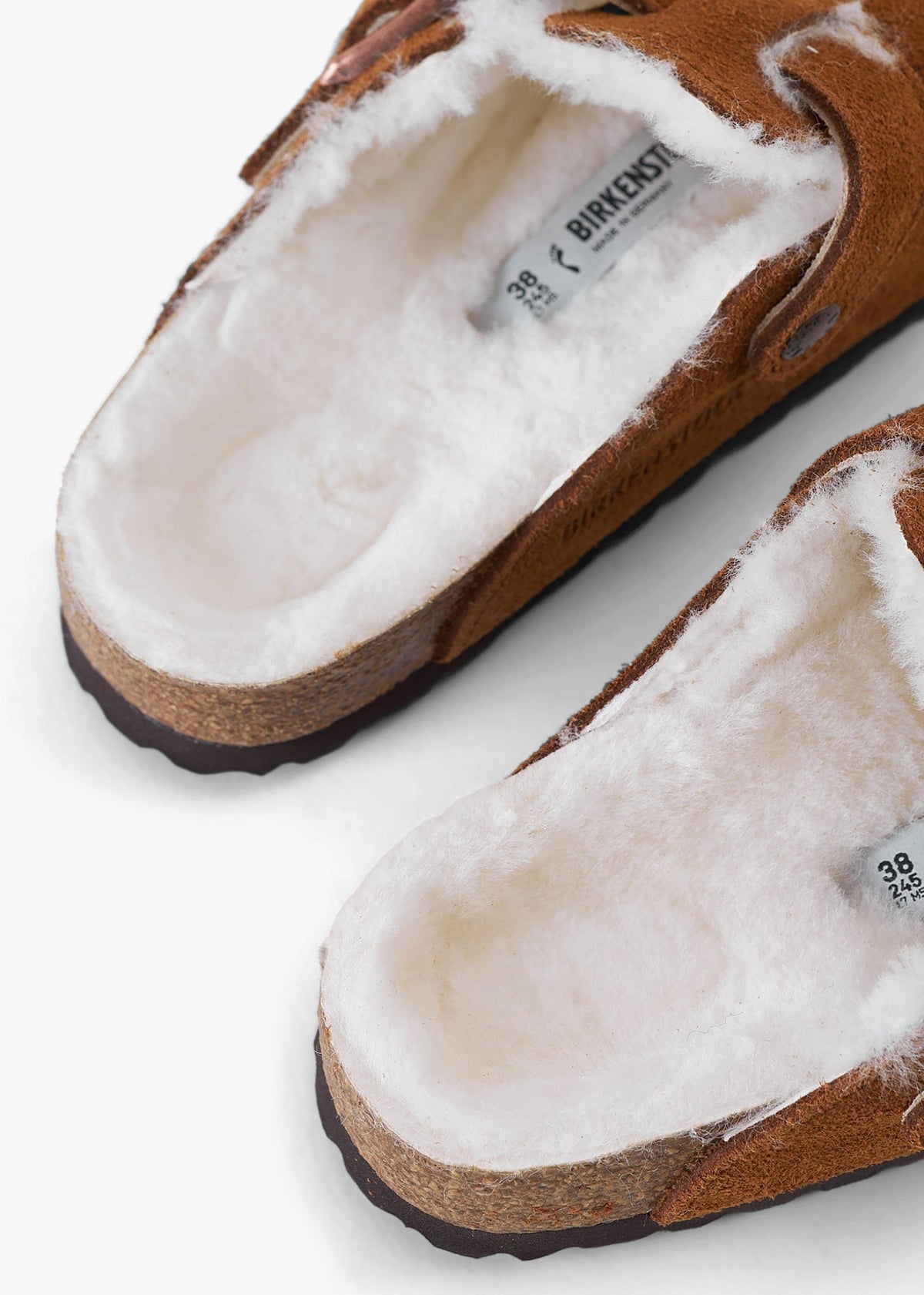 Boston Shearling Tan Suede Clogs