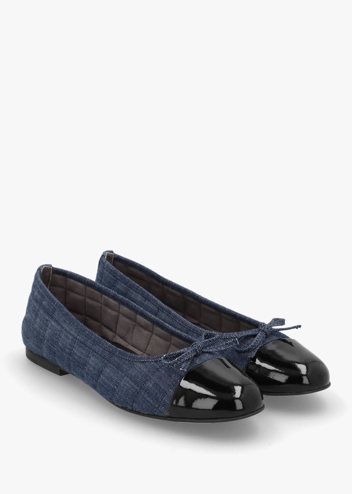 Joy Navy Quilted Ballet Pumps