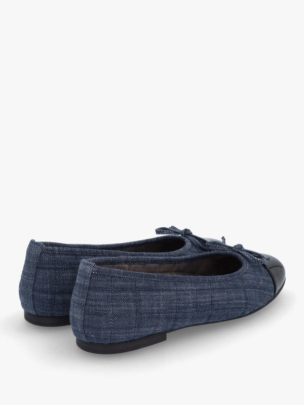 Joy Navy Quilted Ballet Pumps