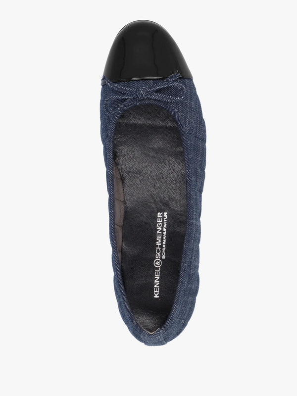 Joy Navy Quilted Ballet Pumps