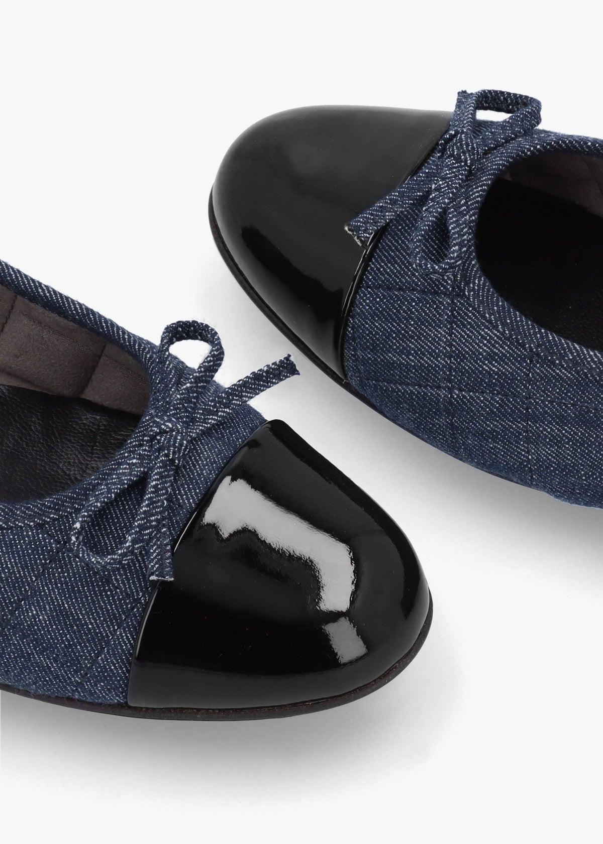 Joy Navy Quilted Ballet Pumps