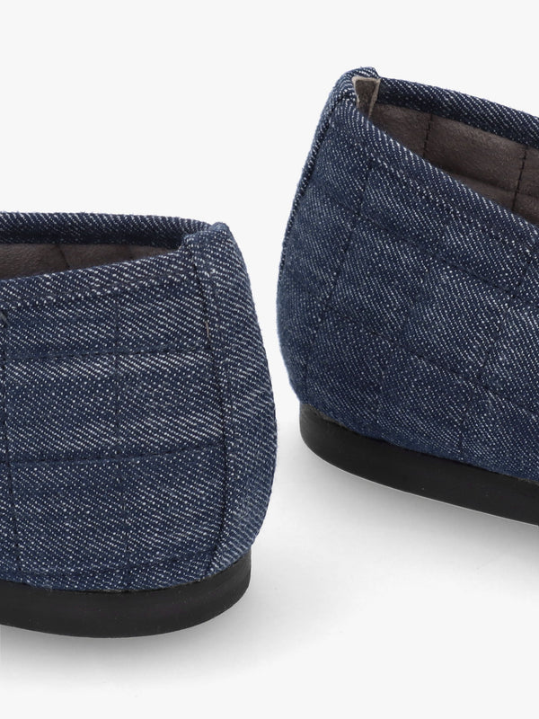 Joy Navy Quilted Ballet Pumps