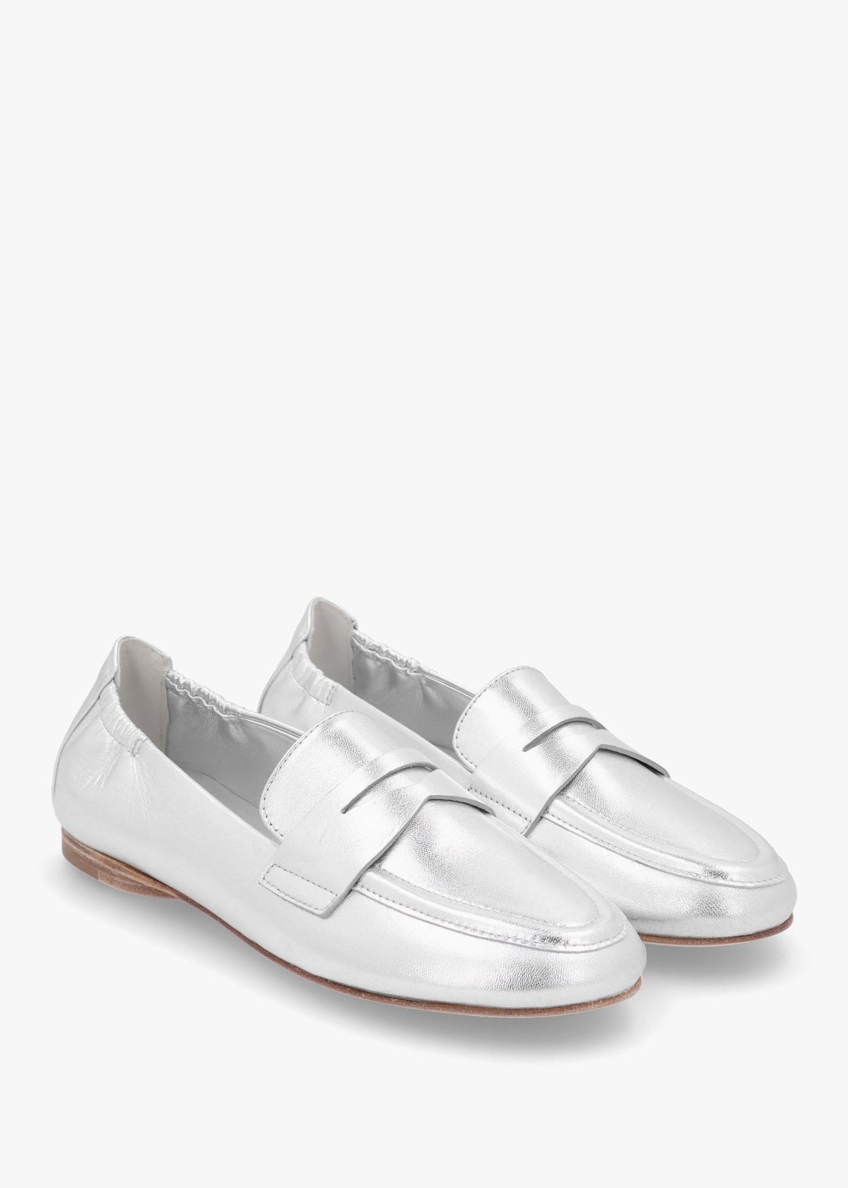 Billy Silver Metallic Leather Loafers
