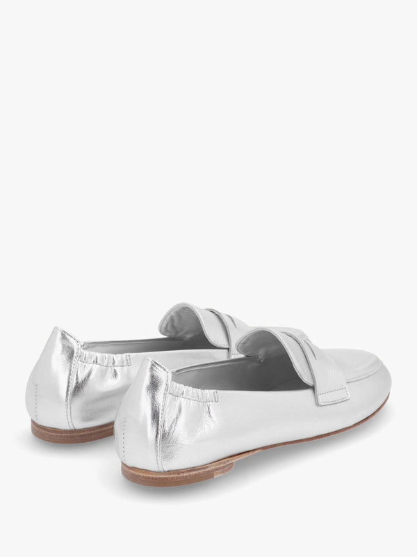 Billy Silver Metallic Leather Loafers