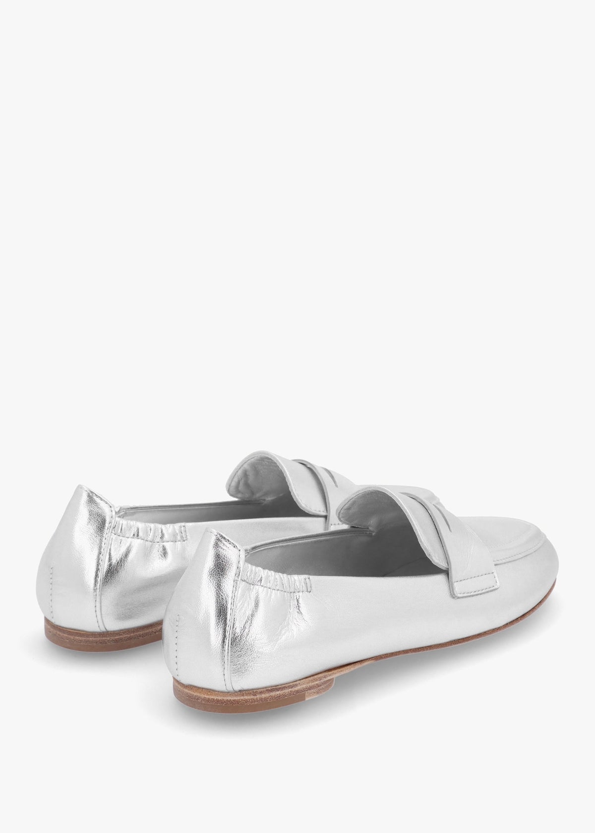 Billy Silver Metallic Leather Loafers